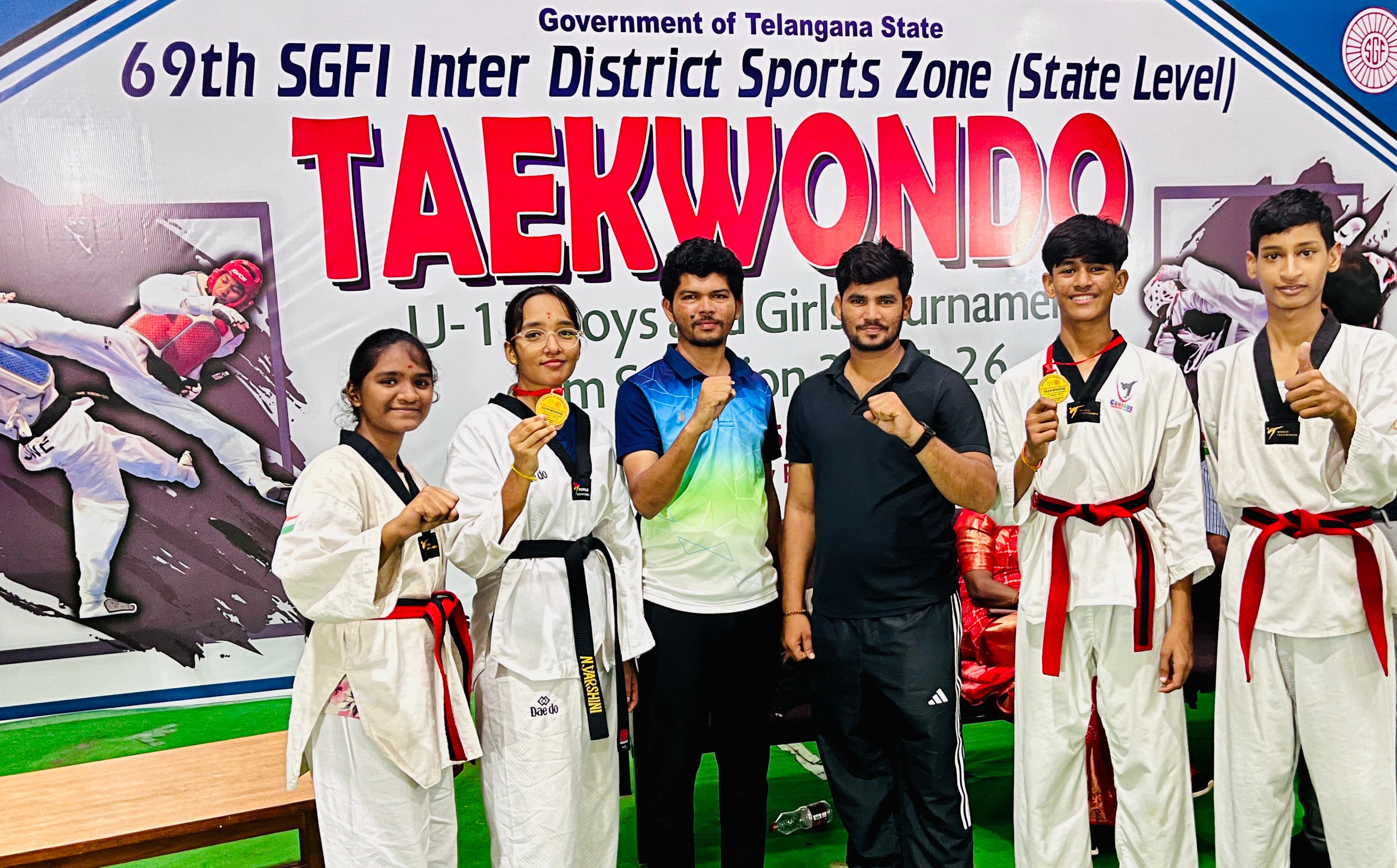 Team at the 69th SGFI Inter District Sports Zone Taekwondo Championship