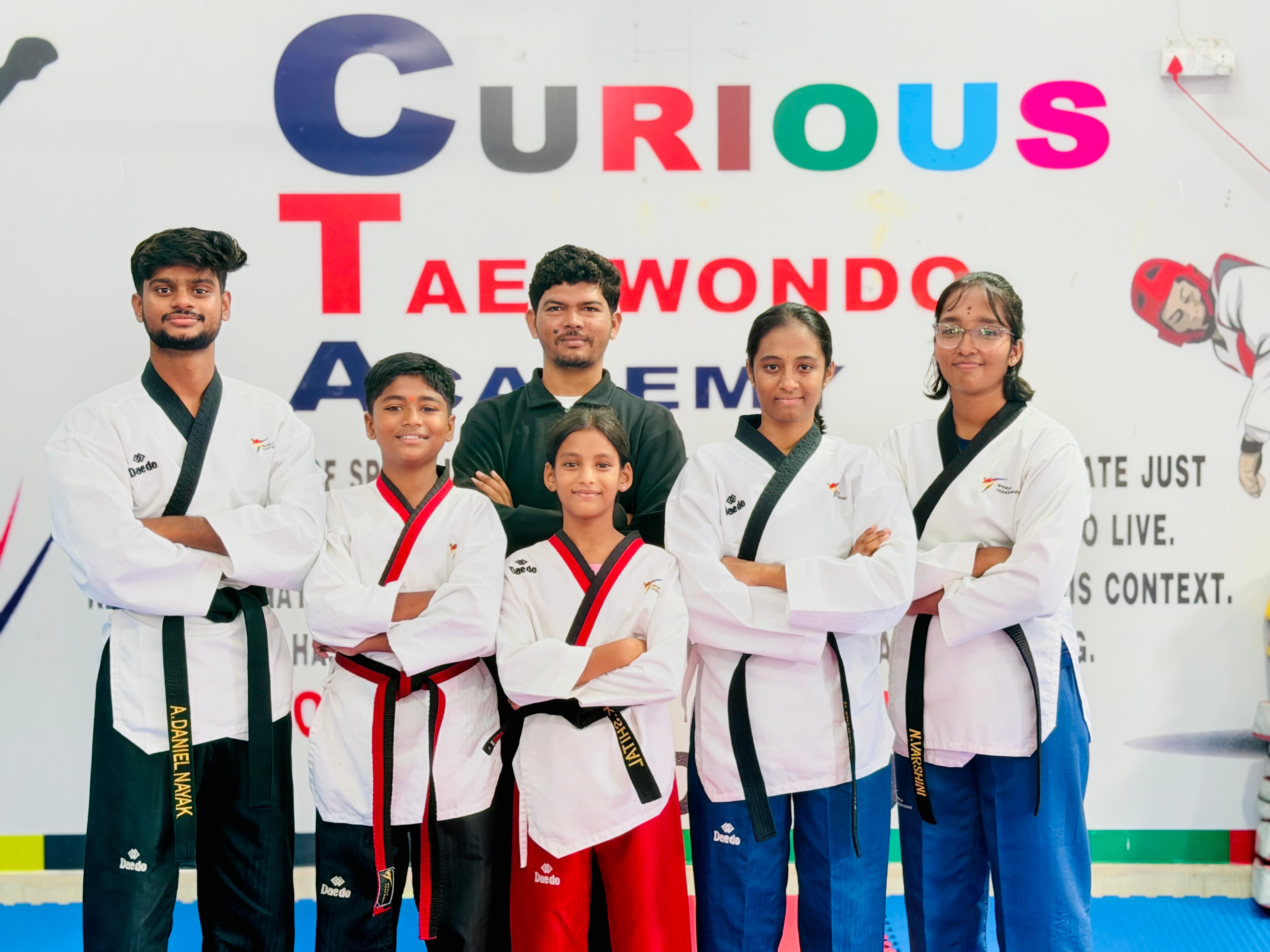 Team of student athletes at Curious Taekwondo Academy